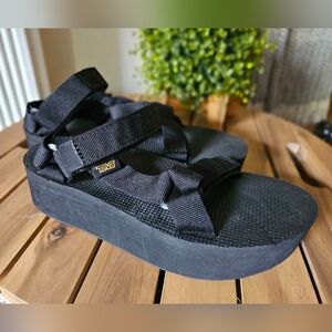 Teva Women's Black Strappy Platform Sandals